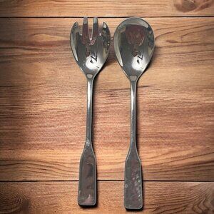 Vintage Salad Servers MK Silverplate Serving Fork and Spoon 9.25" long